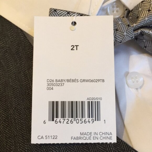 Toddler Boys 4 Piece Formal Suit Dark Grey Size 2T - Picture 7 of 14